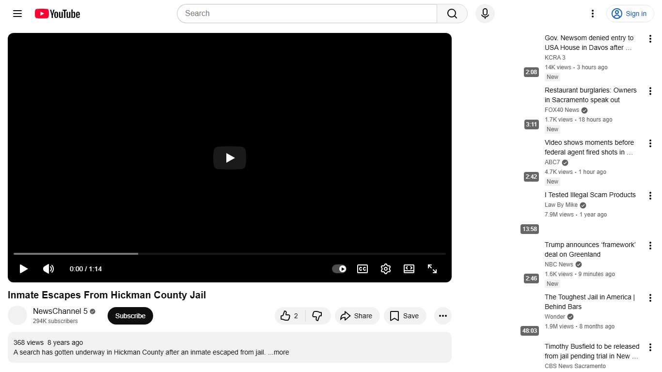 Inmate Escapes From Hickman County Jail - YouTube